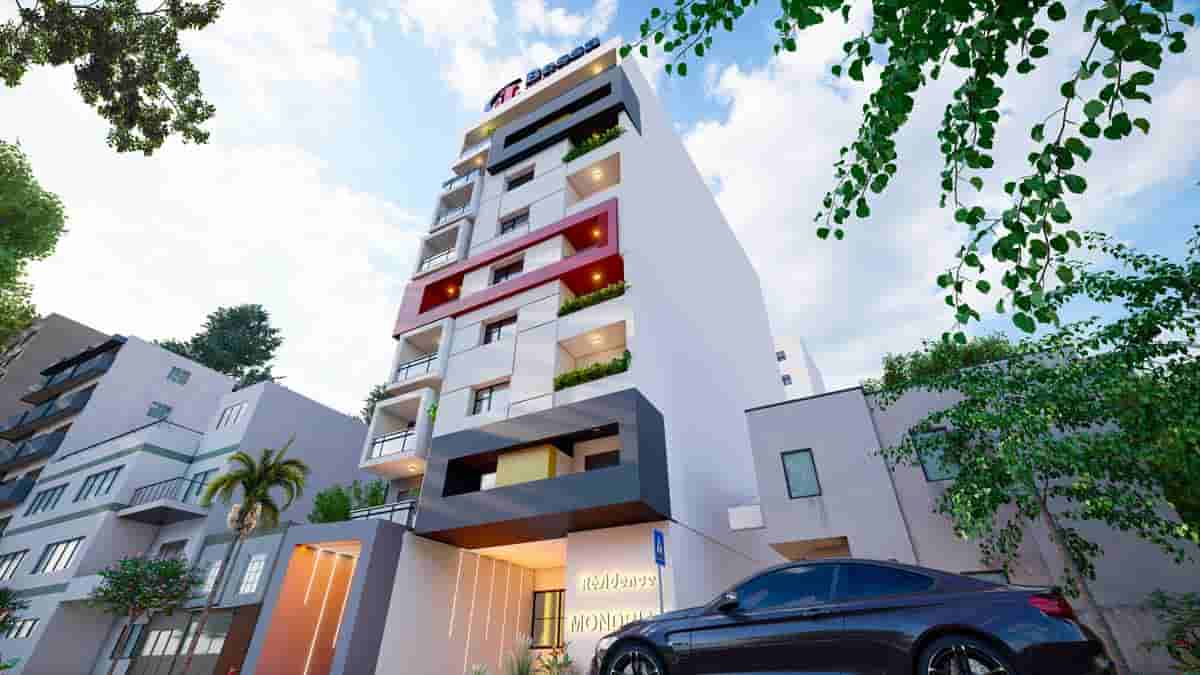 Accès principal de la Résidence Mondrian Bessa Promotion Immobilière Accès principal de la Résidence Mondrian Bessa Promotion Immobilière