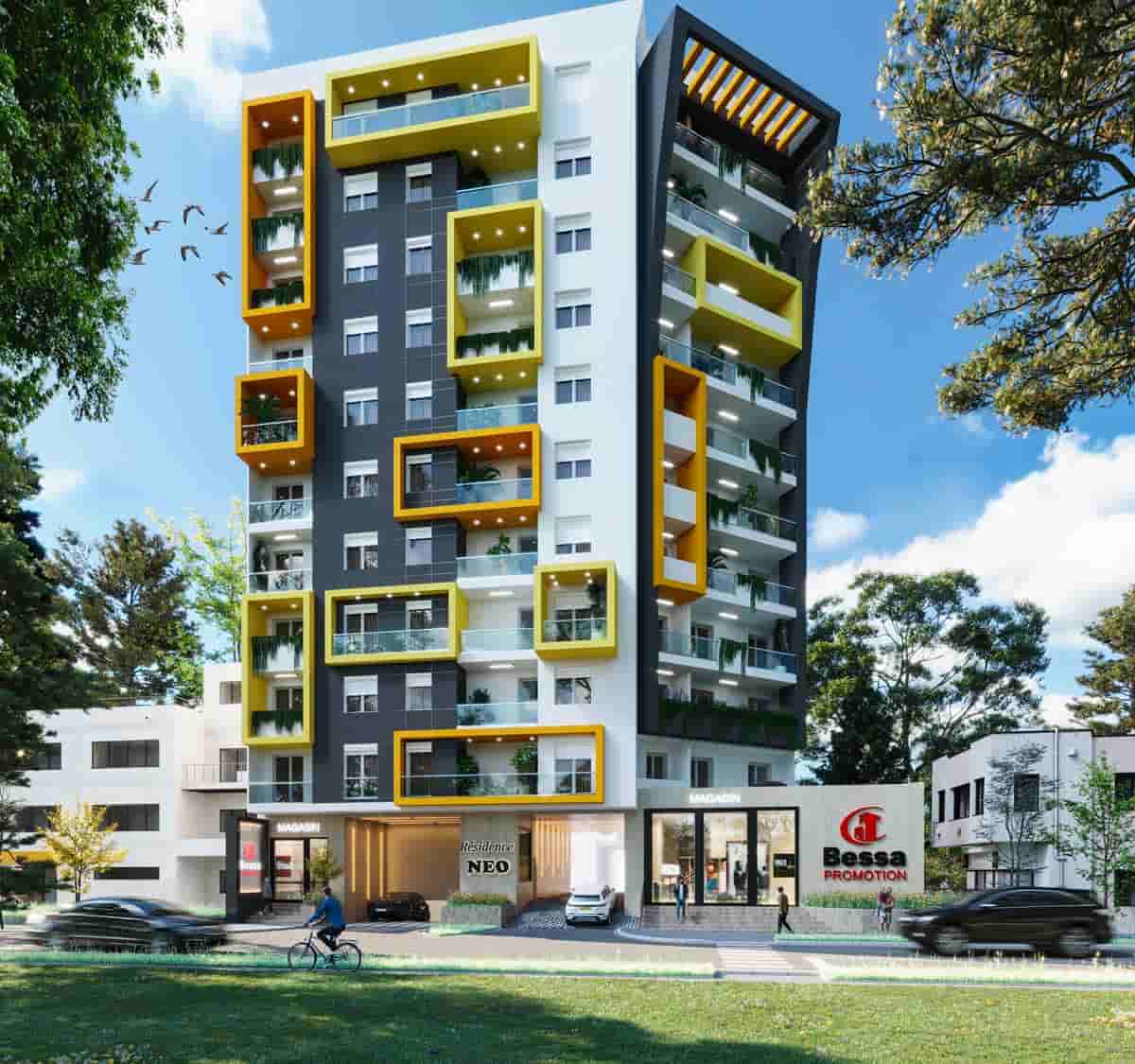 Accès principal de la Résidence Neo Bessa Promotion Immobilière Accès principal de la Résidence Neo Bessa Promotion Immobilière